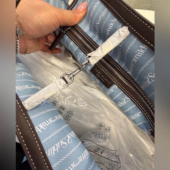 Tory Burch The Racer XL Tote Blue Pattern Lightweight Tote - Picture 5 of 11